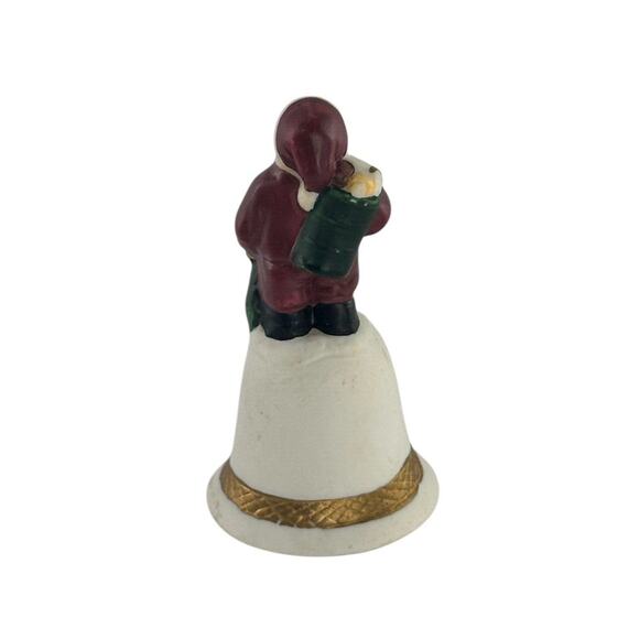 Vintage Miniature Porcelain Santa Bell By Russ Berrie Christmas Decor - Picture 9 of 16